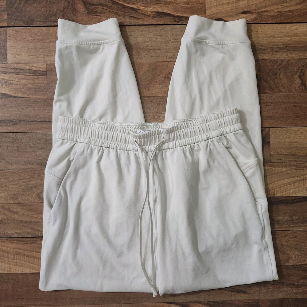 Lululemon Soft Jersey Classic Fit Mid-Rise Joggers Heathered Bone Size 6 Euc